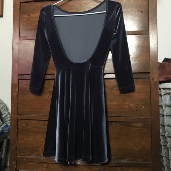 American Apparel velvet backless skater dress size small - Picture 2 of 3